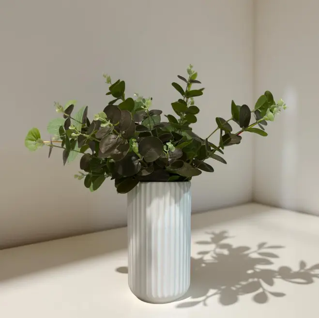 Jarrón de cerámica blanco con relieve para decoración elegante - Imagen 5
