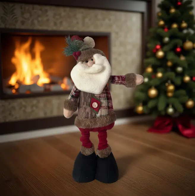 Figura decorativa navideña de Papá Noel con ropa de invierno - Imagen 2