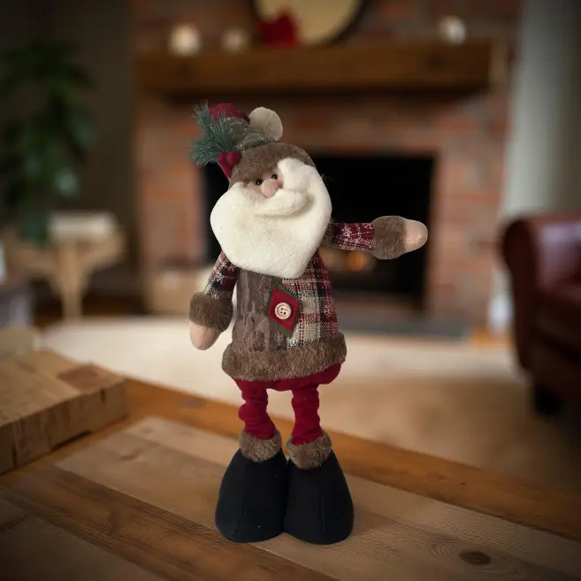 Figura decorativa navideña de Papá Noel con ropa de invierno